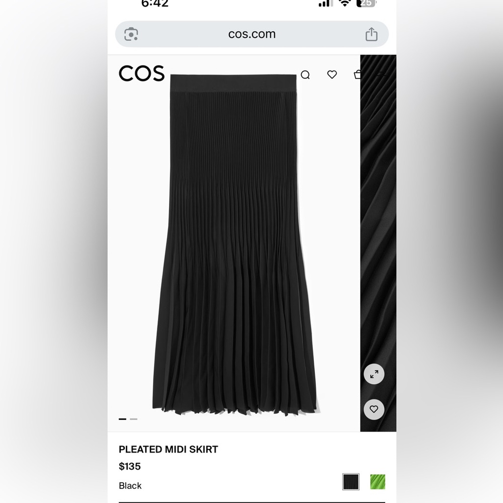 COS pleated skirt in black - Picture 1 of 2